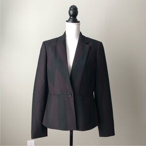 Ann Klein Purple Black Striped Blazer